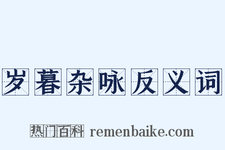 岁暮杂咏反义词是什么意思的图片